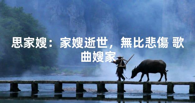 思家嫂：家嫂逝世，無比悲傷 歌曲嫂家